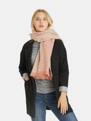 Raw Hem Heathered Polyester Scarf - Trendsi