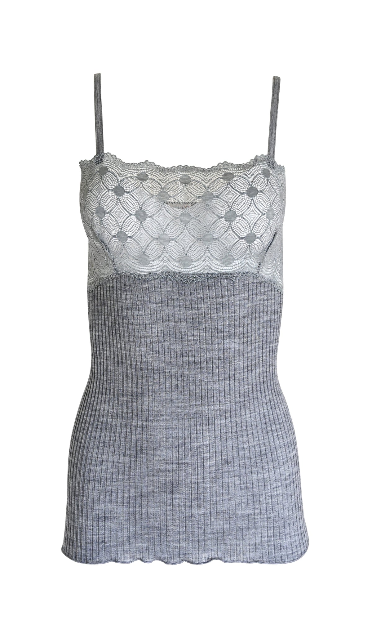 EGI Exclusive Women's Merino Wool Blend Spaghetti Straps Lace-Trimmed Camisole. Proudly Made in Italy (315) - tittimitti - Flyclothing LLC