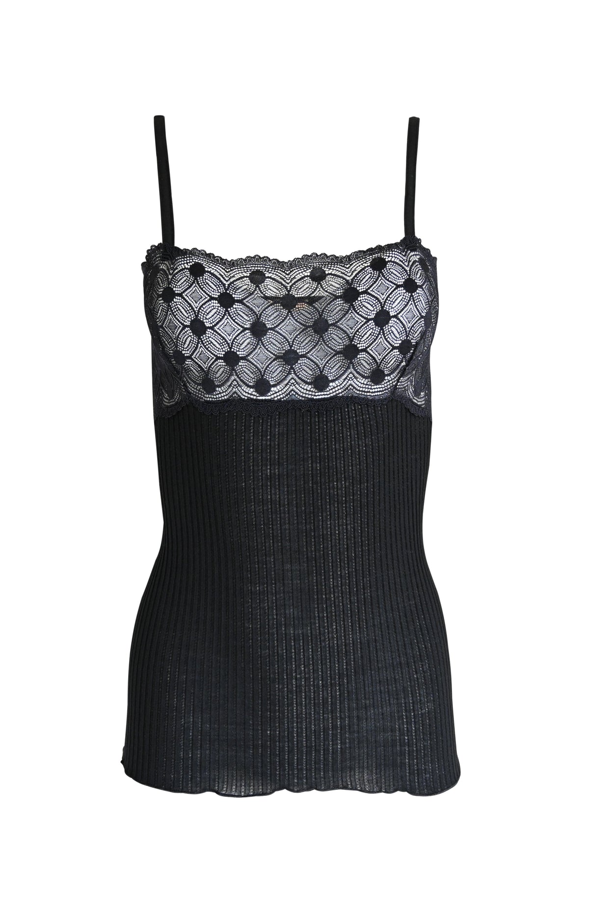 EGI Exclusive Women's Merino Wool Blend Spaghetti Straps Lace-Trimmed Camisole. Proudly Made in Italy (315) - tittimitti - Flyclothing LLC