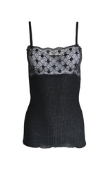 EGI Exclusive Women's Merino Wool Blend Spaghetti Straps Lace-Trimmed Camisole. Proudly Made in Italy (315) - tittimitti - Flyclothing LLC