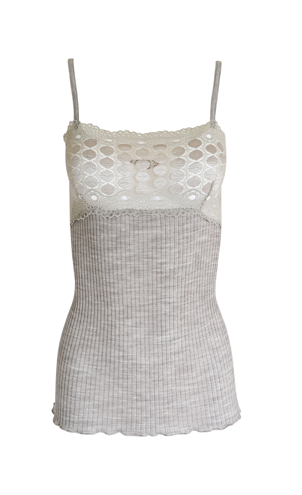 EGI Exclusive Women's Merino Wool Blend Spaghetti Straps Lace-Trimmed Camisole. Proudly Made in Italy (315) - tittimitti - Flyclothing LLC