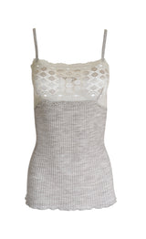 EGI Exclusive Women's Merino Wool Blend Spaghetti Straps Lace-Trimmed Camisole. Proudly Made in Italy (315) - tittimitti - Flyclothing LLC
