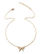 Zircon Bow Pendant Necklace - Trendsi - Flyclothing LLC