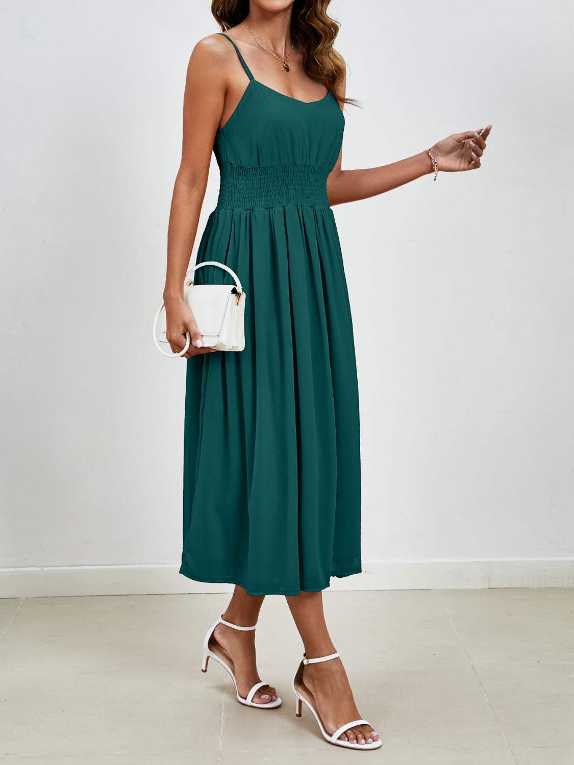 Scoop Neck Midi Cami Dress - Trendsi - Flyclothing LLC
