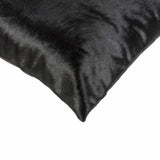 18" Black Cowhide Throw Pillow - Homeroots