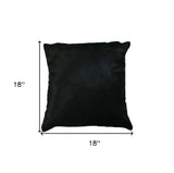 18" Black Cowhide Throw Pillow - Homeroots - Flyclothing LLC