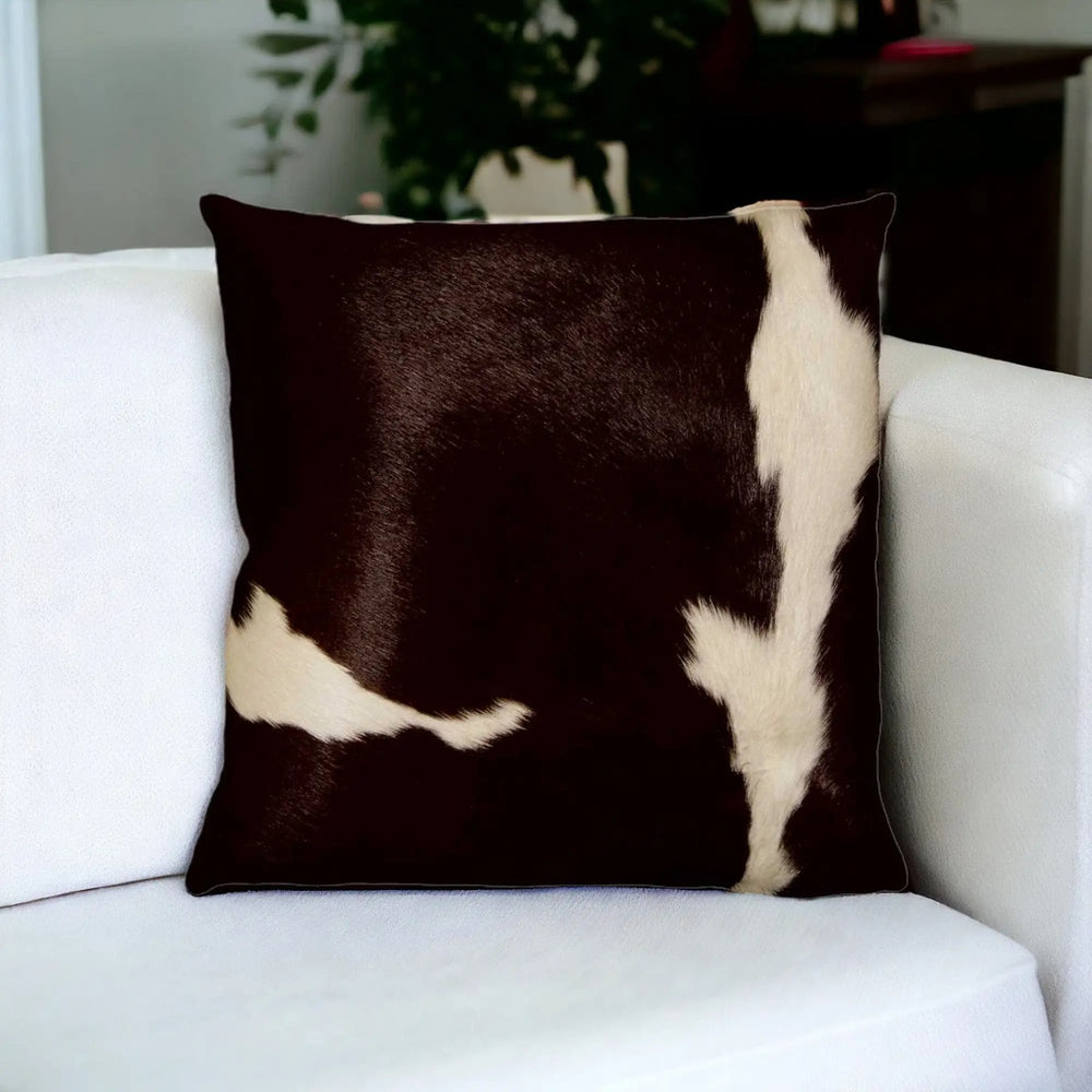 18" Chocolate Cowhide Throw Pillow - Homeroots - Flyclothing LLC