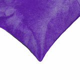 18" Purple Cowhide Throw Pillow - Homeroots