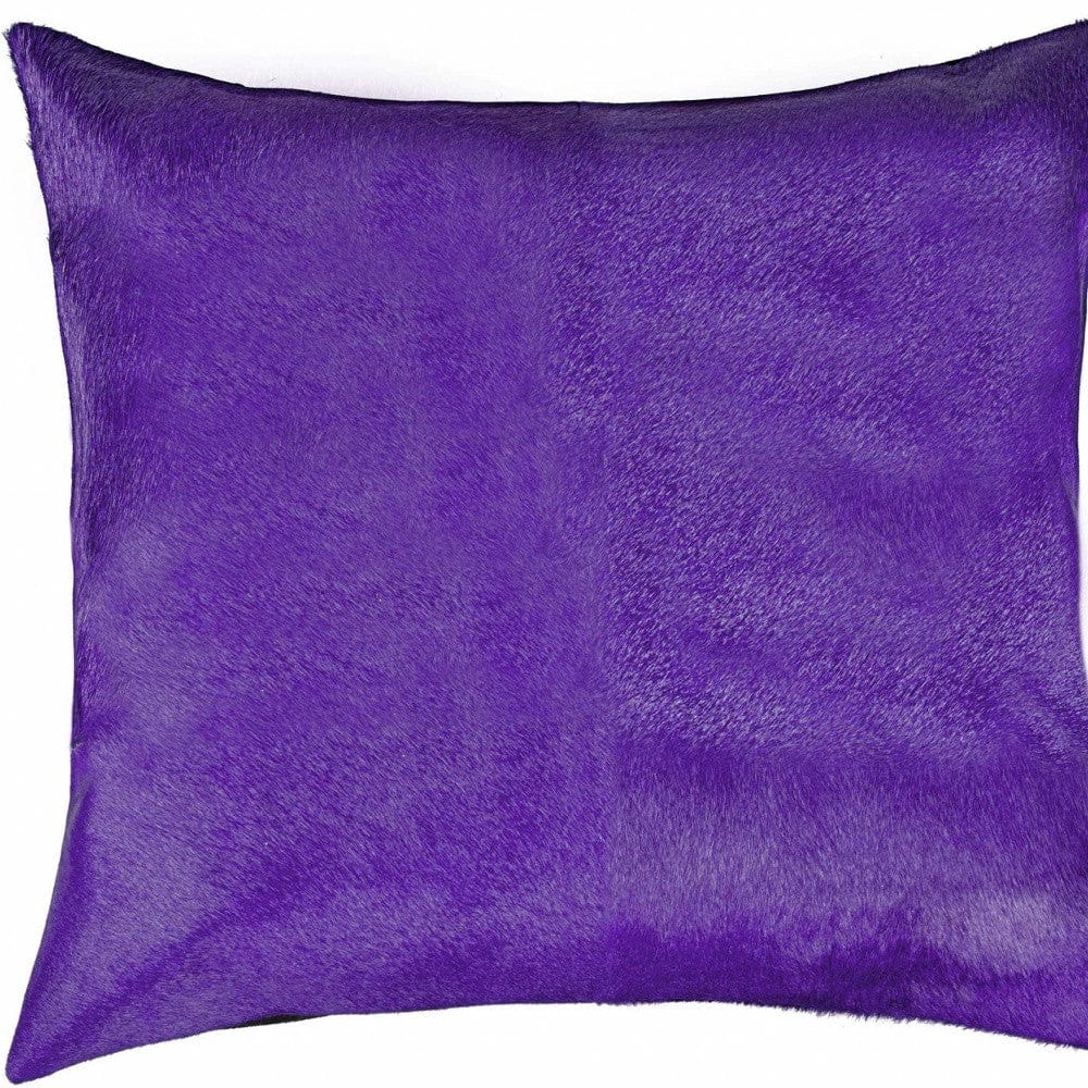 18" Purple Cowhide Throw Pillow - Homeroots - Flyclothing LLC