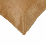 18" Tan Cowhide Throw Pillow - Homeroots