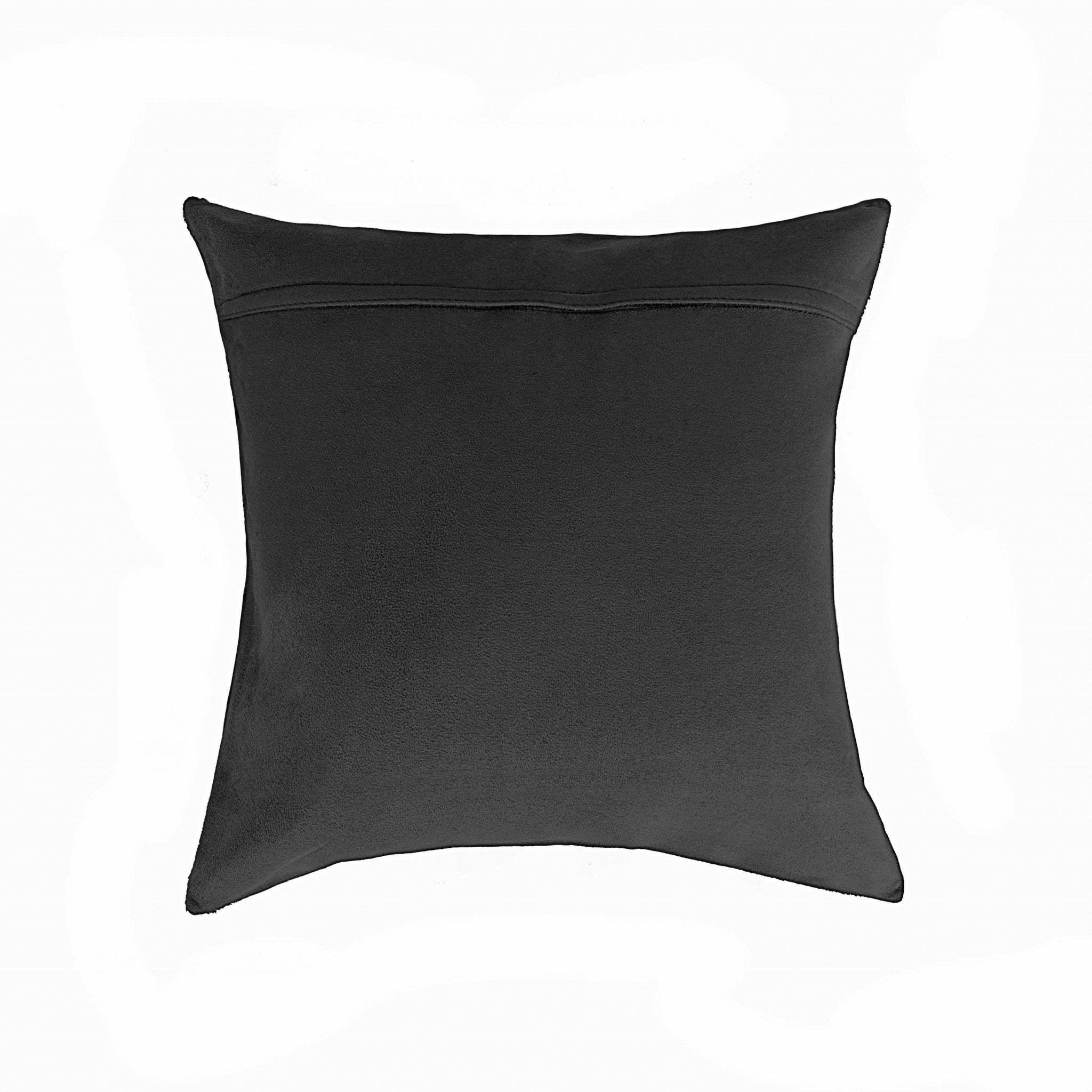 18" Black Cowhide Throw Pillow - Homeroots - Flyclothing LLC
