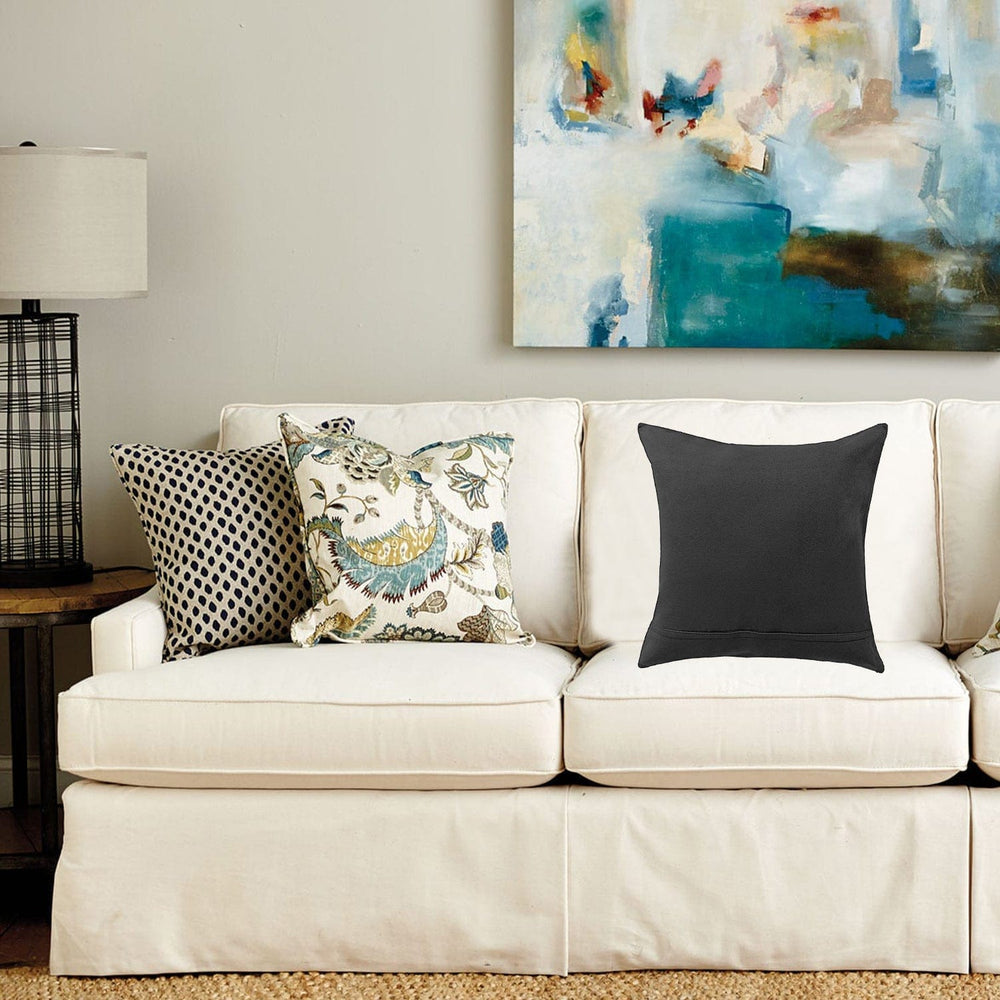 18" Black Cowhide Throw Pillow - Homeroots - Flyclothing LLC