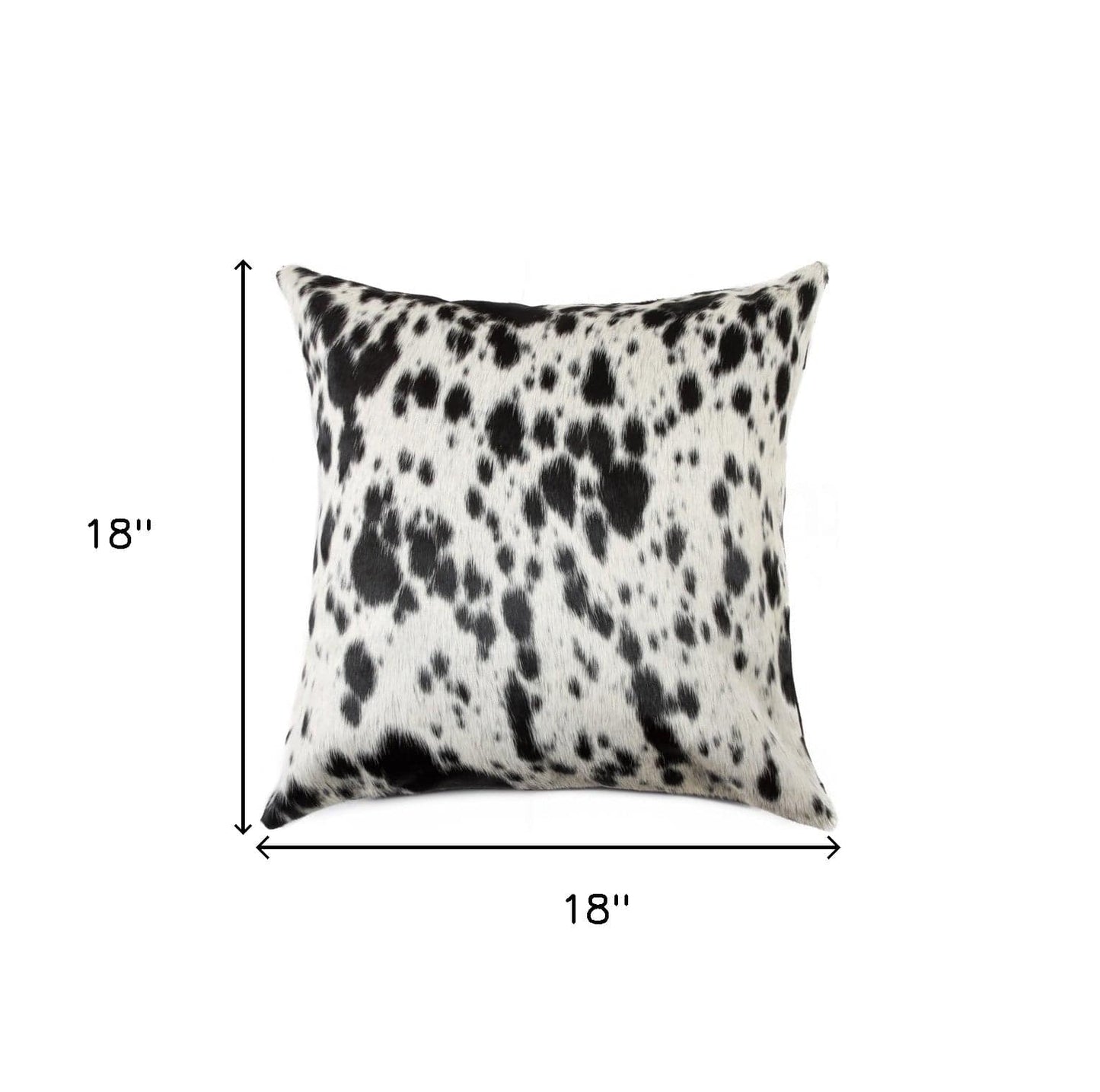 18" Black Cowhide Throw Pillow - Homeroots - Flyclothing LLC