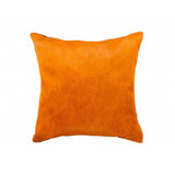 18" Orange Cowhide Throw Pillow - Homeroots - Flyclothing LLC