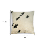 18" Black and White Cowhide Throw Pillow - Homeroots