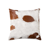 18" Brown and White Cowhide Throw Pillow - Homeroots