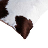 18" Brown and White Cowhide Throw Pillow - Homeroots
