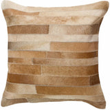 18" Tan Cowhide Throw Pillow - Homeroots - Flyclothing LLC