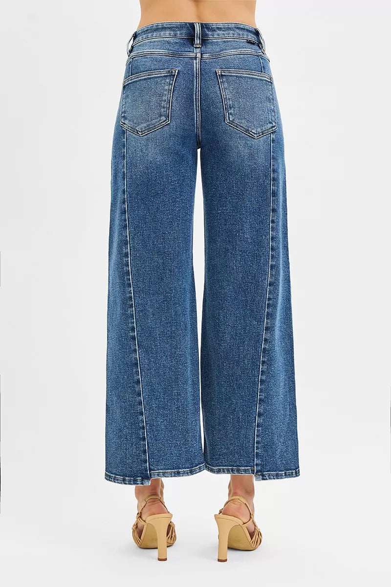 RISEN High Rise Crop Wide Leg Jeans with Step Hem - Trendsi - Flyclothing LLC