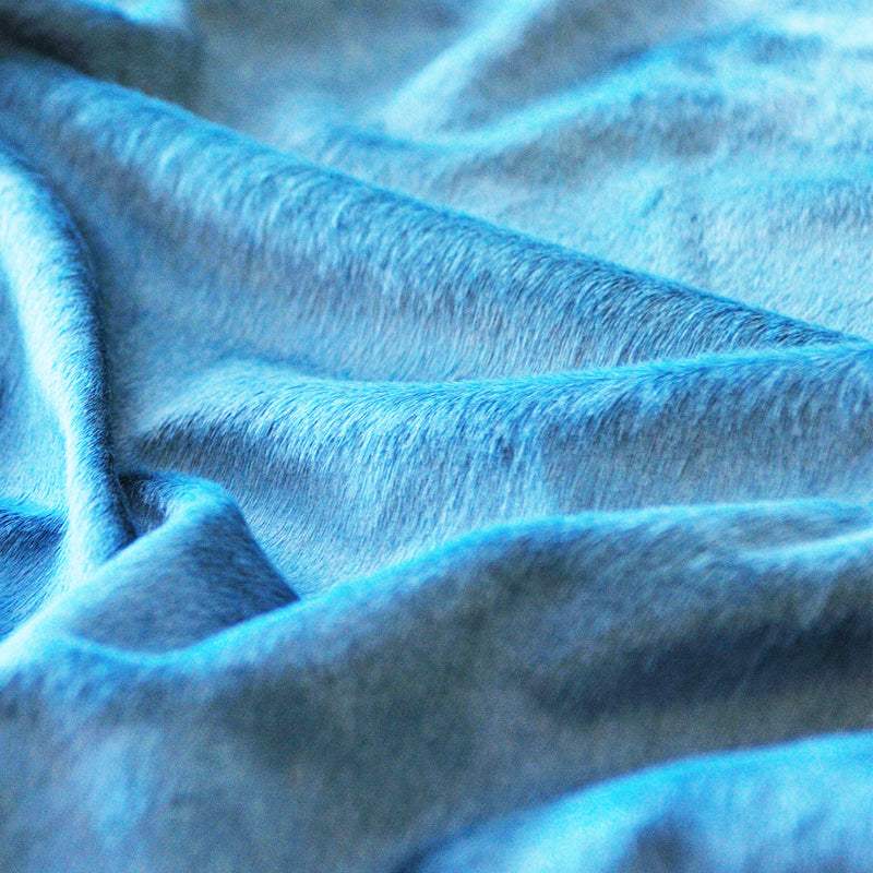 72" X 84" Sky Blue Cowhide - Rug - Homeroots - Flyclothing LLC