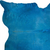 72" X 84" Sky Blue Cowhide - Rug - Homeroots - Flyclothing LLC