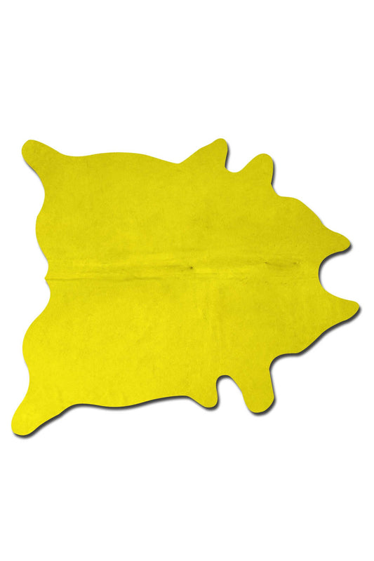 72" X 84" Yellow Cowhide - Rug - Homeroots