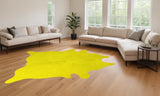 72" X 84" Yellow Cowhide - Rug - Homeroots