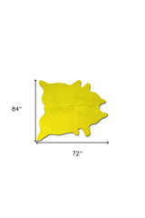 72" X 84" Yellow Cowhide - Rug - Homeroots - Flyclothing LLC