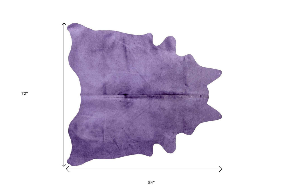 6' X 7' Purple Cowhide Cowhide Area Rug - Homeroots - Flyclothing LLC