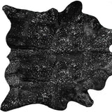 Black And Silver Cowhide Animal Print Area Rug - Homeroots - Flyclothing LLC