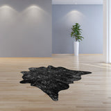 72" X 84" Black And Gold Cowhide - Area Rug - Homeroots - Flyclothing LLC