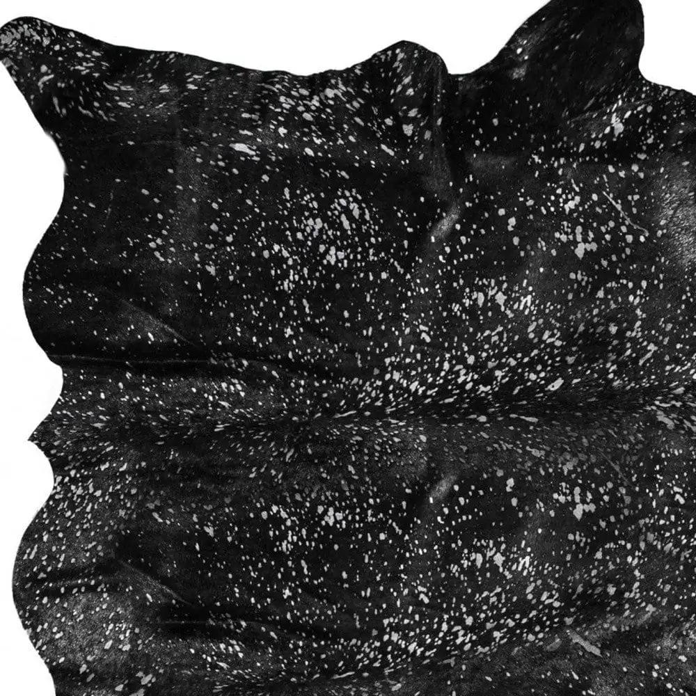 72" X 84" Black And Gold Cowhide - Area Rug - Homeroots - Flyclothing LLC