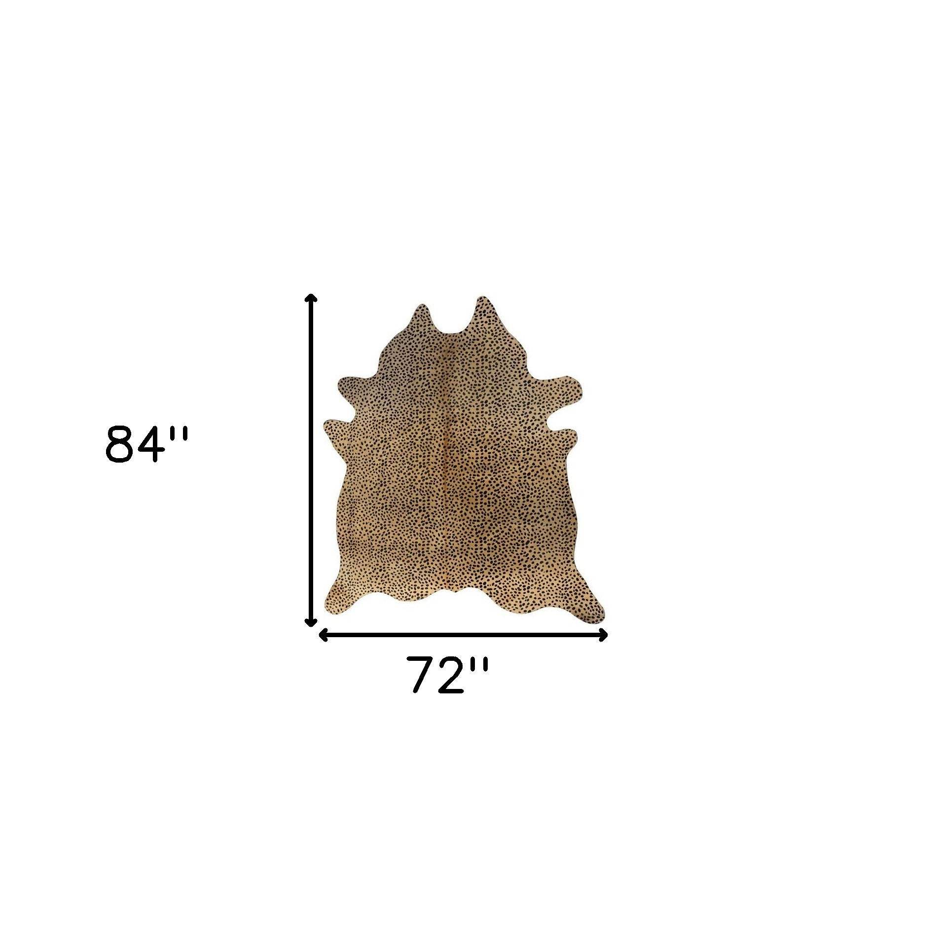 72" X 84" Cheetah Cowhide - Rug - Homeroots - Flyclothing LLC