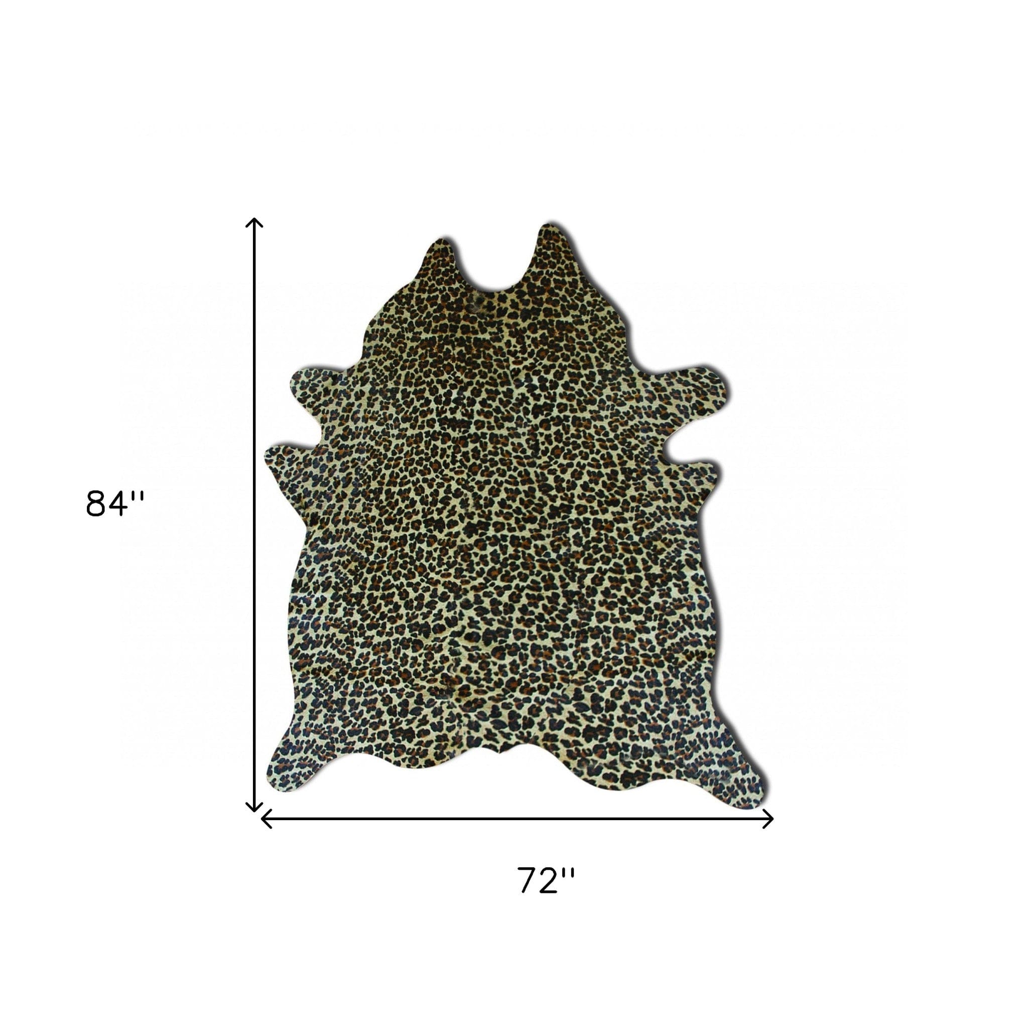 72" X 84" Leopard Cowhide - Rug - Homeroots - Flyclothing LLC