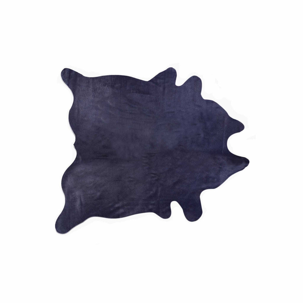 6' X 7' Navy Blue Cowhide Cowhide Area Rug - Homeroots - Flyclothing LLC