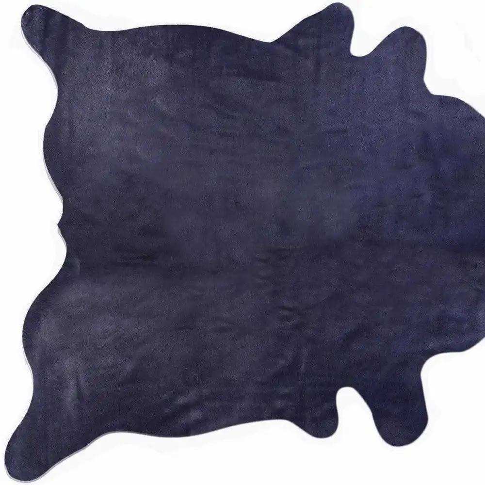 6' X 7' Navy Blue Cowhide Cowhide Area Rug - Homeroots - Flyclothing LLC