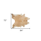 72" X 84" Tan And White Cowhide - Rug - Homeroots - Flyclothing LLC