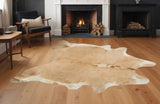 72" X 84" Tan And White Cowhide - Rug - Homeroots
