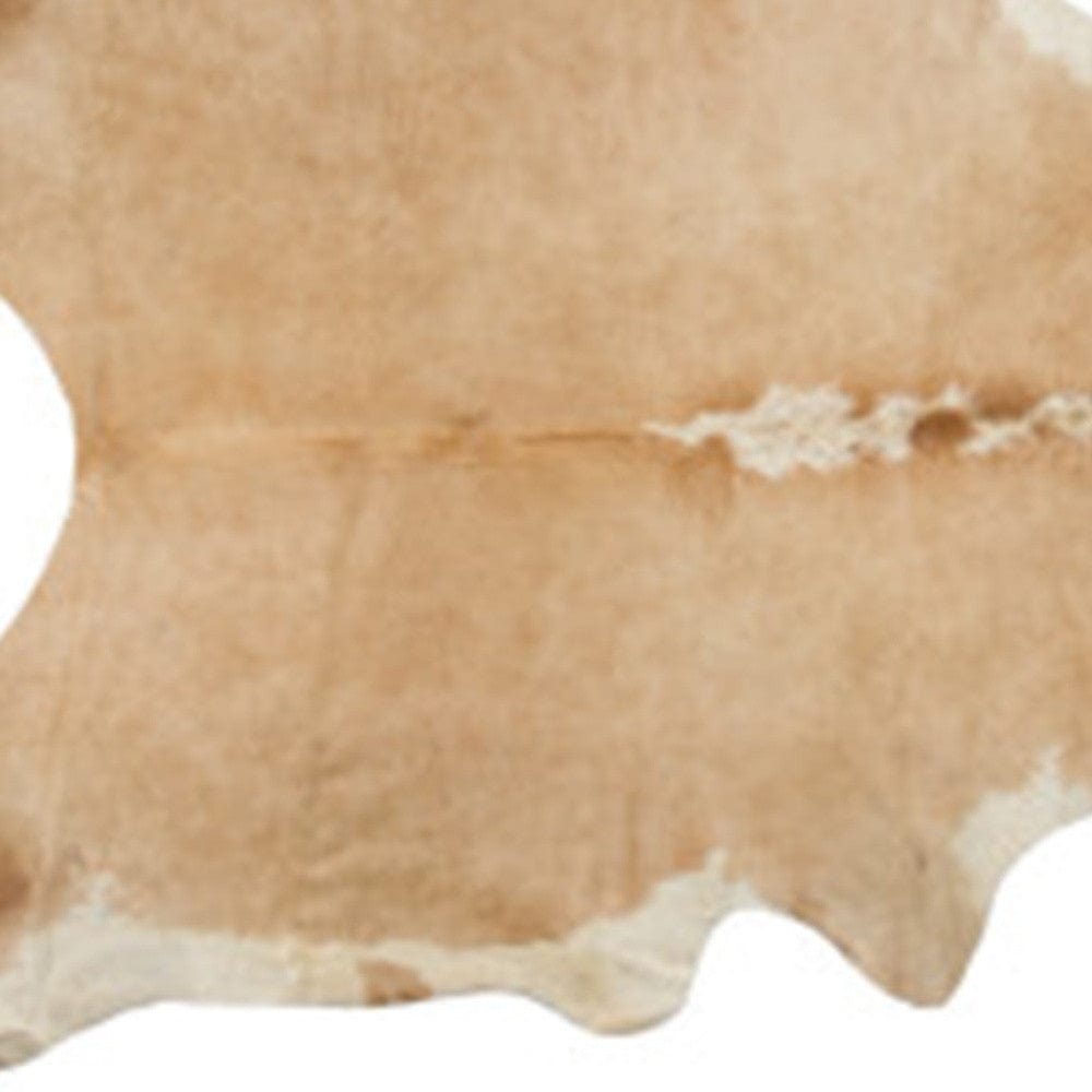 72" X 84" Tan And White Cowhide - Rug - Homeroots - Flyclothing LLC