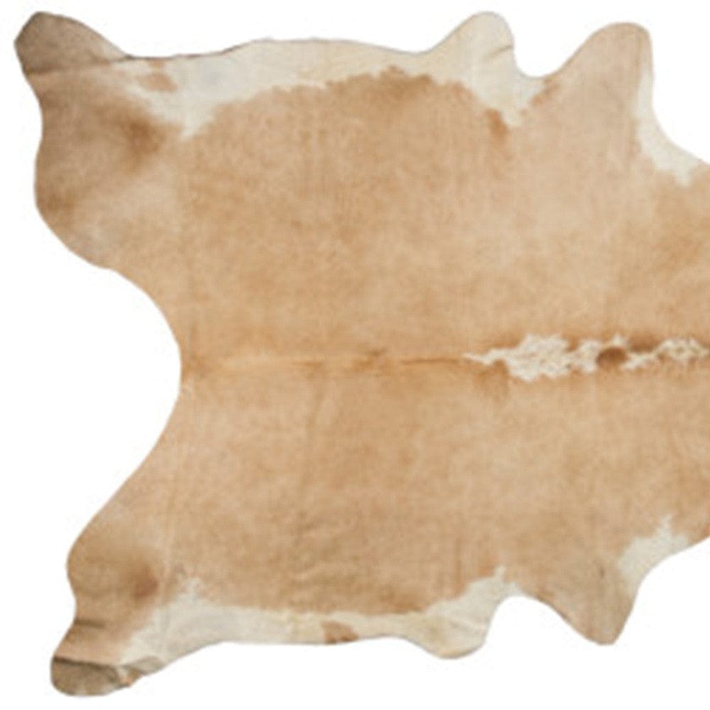 72" X 84" Tan And White Cowhide - Rug - Homeroots - Flyclothing LLC