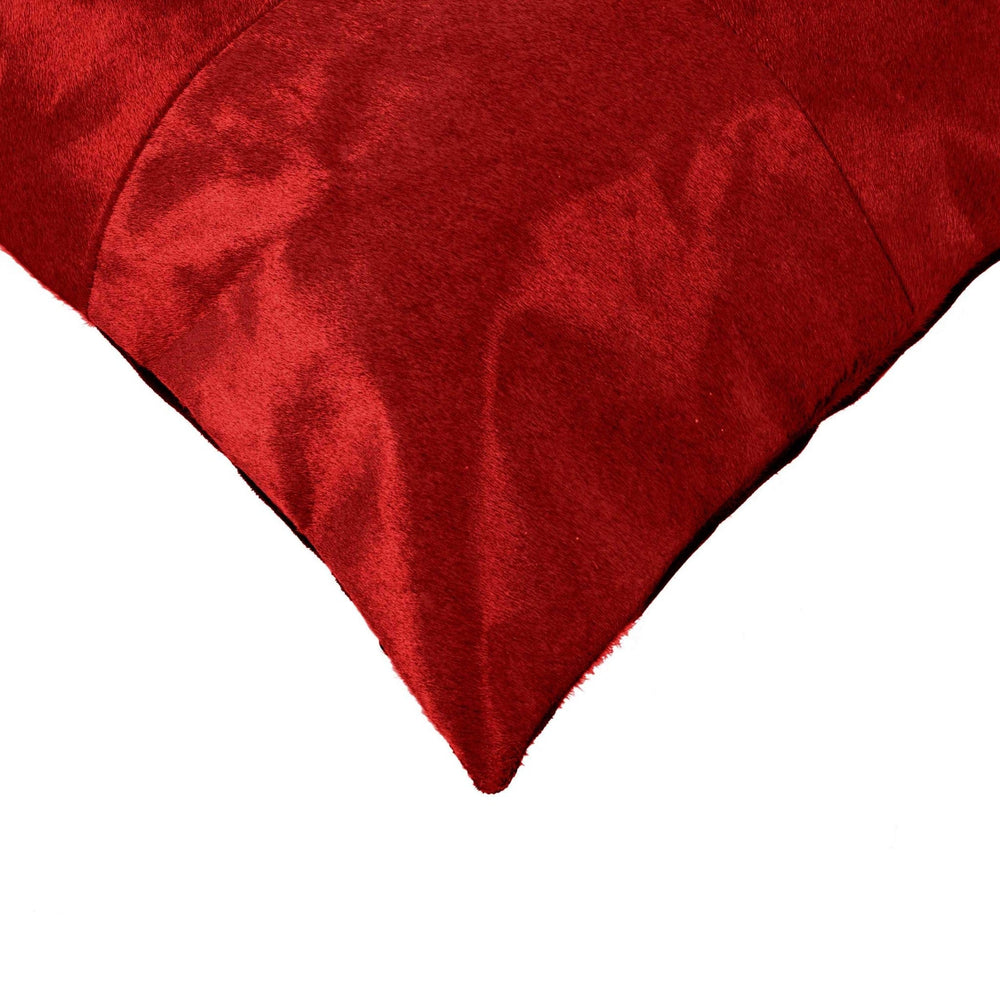 18" Red Cowhide Throw Pillow - Homeroots - Flyclothing LLC