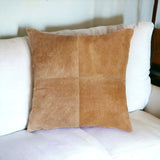 18" Tan Cowhide Throw Pillow - Homeroots