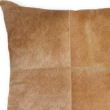 18" Tan Cowhide Throw Pillow - Homeroots