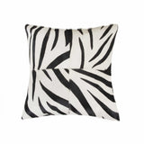 18" X 18" X 5" Zebra Black On White Quattro  Pillow - Homeroots