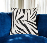 18" X 18" X 5" Zebra Black On White Quattro  Pillow - Homeroots