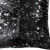 18" Black and Silver Cowhide Throw Pillow - Homeroots