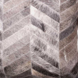 18" Gray Chevron Cowhide Throw Pillow - Homeroots