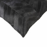 18" Black Cowhide Throw Pillow - Homeroots