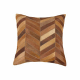 18" Tan Cowhide Throw Pillow - Homeroots