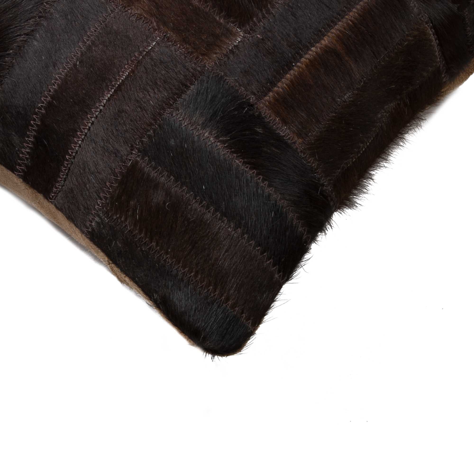 12" X 20" Chocolate Cowhide Throw Pillow - Homeroots - Flyclothing LLC